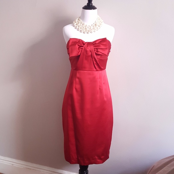 Allen Schwartz Privé Strapless Dress w/ Bow Front - Picture 2 of 8